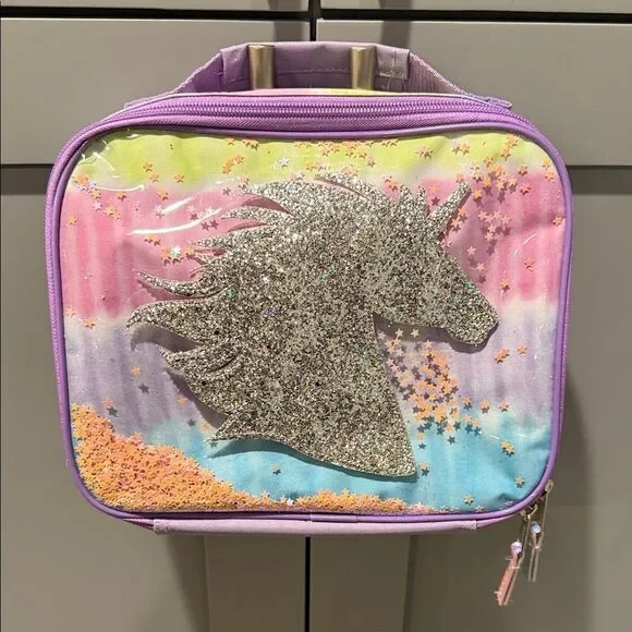 Sparkling Unicorn Kids Lunch Bag - Purple and Multicolor NEW