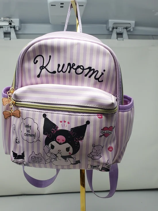 Sanrio Kuromi Lavender & White Striped Kids Mini Backpack