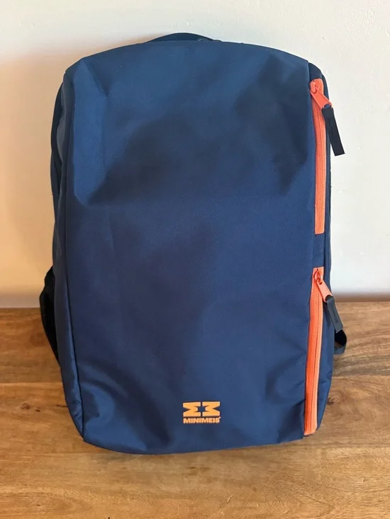 MiniMeis Shoulder Carrier Backpack Travel Storage Bag Navy Orange