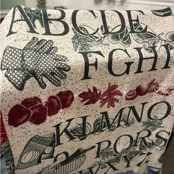 Alphabet Garden Themed Tapestry/Throw