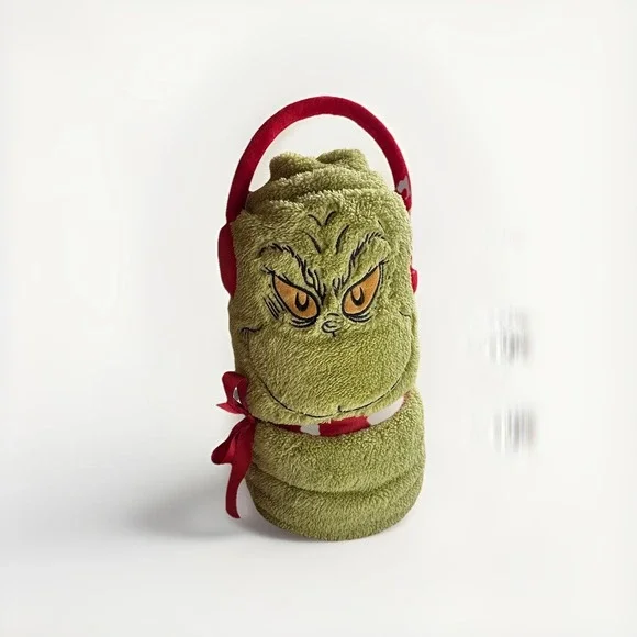 NWT Dr. Seuss The Grinch Holiday Snow Throw Blanket Dept 56 - 60x45