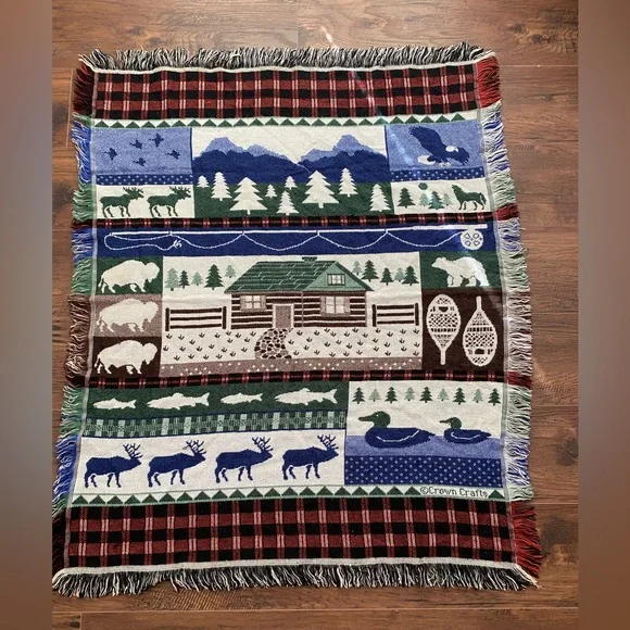 Multicolor Holiday Throw Blanket