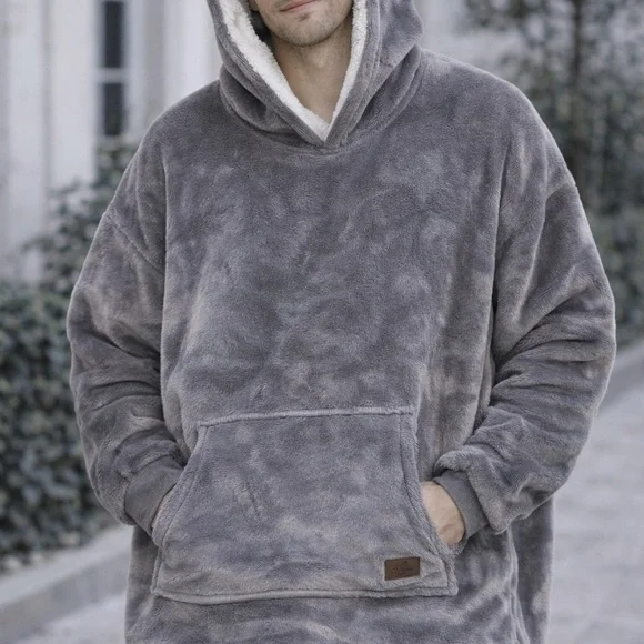 Men's Gray Fleece Hoodie