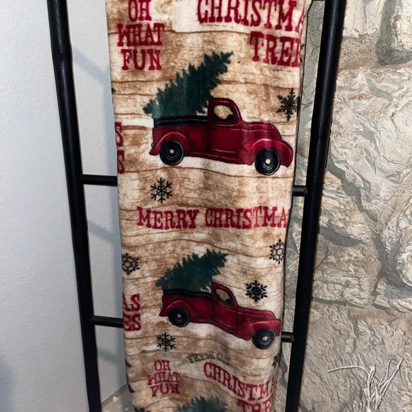 Festive Red Truck Christmas Blanket