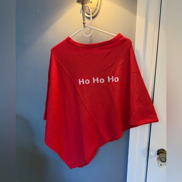 Cheerful Red Holiday Poncho
