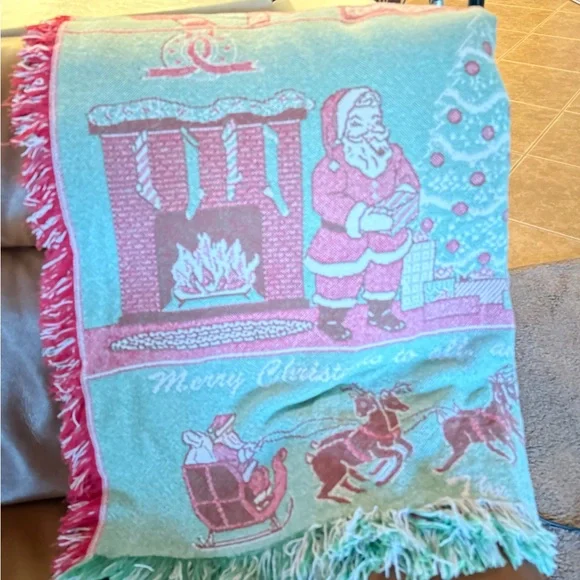 Festive Santa Holiday Throw Blanket