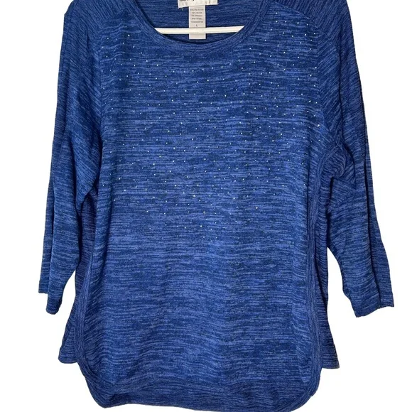 Cathy Daniels Blue‎ Bedazzled Sweater