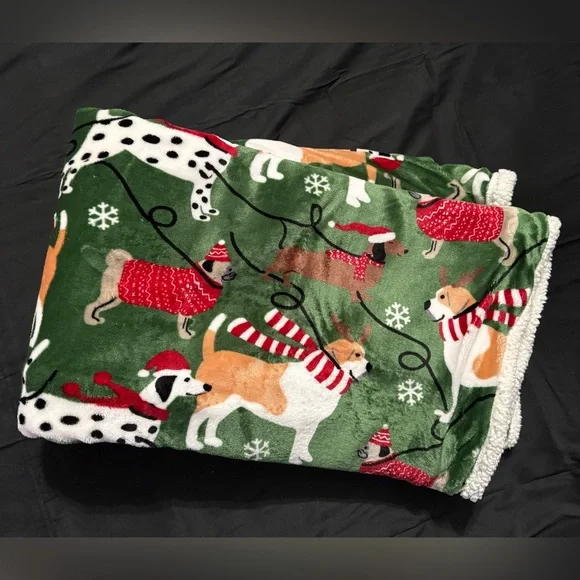 Festive Dog Print Blanket