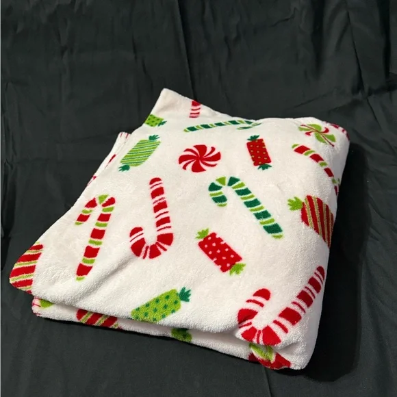 Festive Candy Cane Blanket