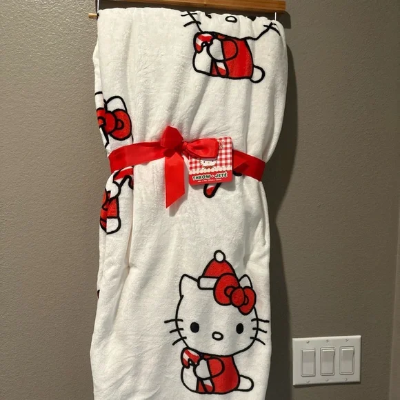 Sale! New! Hello Kitty Candy Cane Throw
