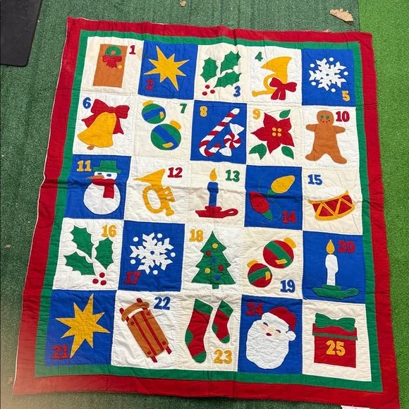 Colorful Christmas Advent Calendar Quilt