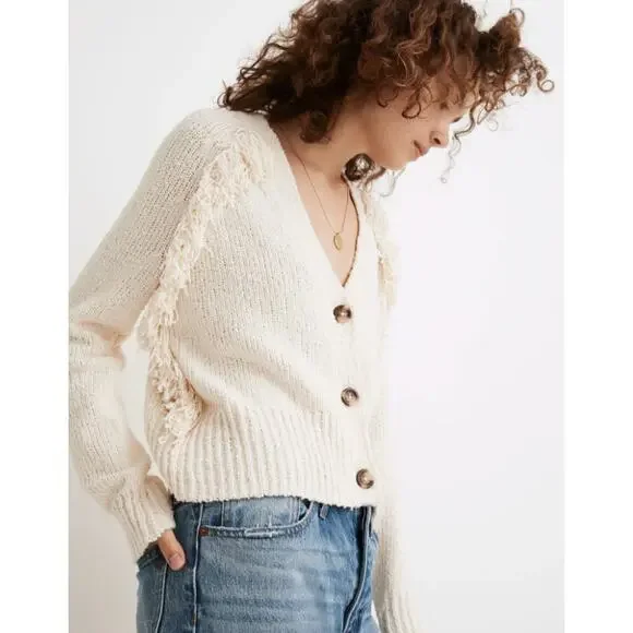 Madewell Cream‎ Fine Cardigan Sweater