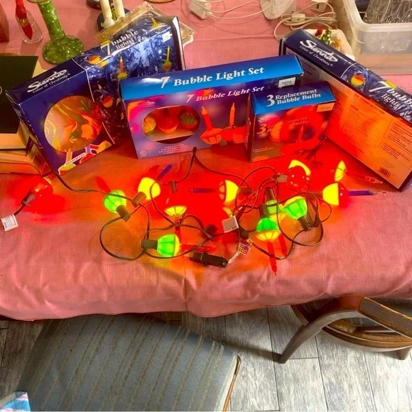 Vintage Sienna Bubble lights 21 plus replacements Christmas 3‎ strands