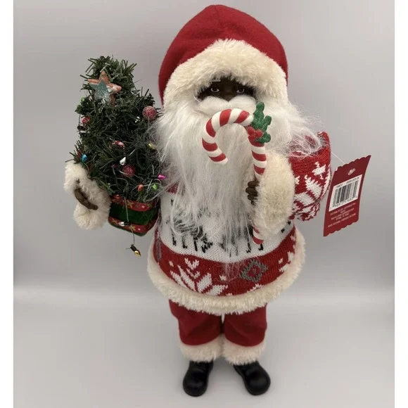 Black Santa African American Ashland Christmas Sweater Winter‎ Cottage 16