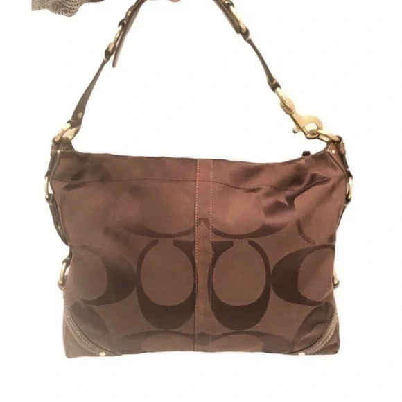 Coach vintage y2k 11648 slim Carly hobo signature brown zipper bag
