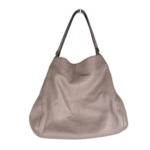Coach Madison Pebble Leather‎ Tan Three Compartment Double Strap Shoulder Bag