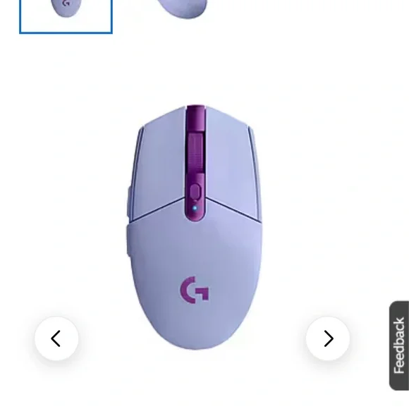 Logitech Purple and White Wireless Gaming Mouse