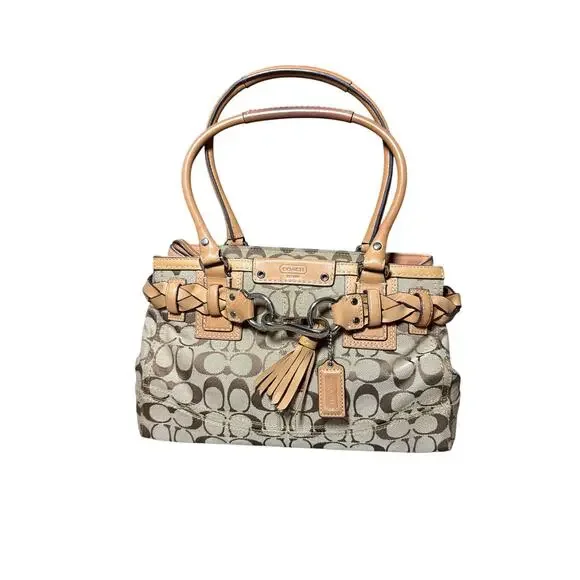 Coach Hamptons Signature Canvas Carryall F13065 signature C brown tan vintage