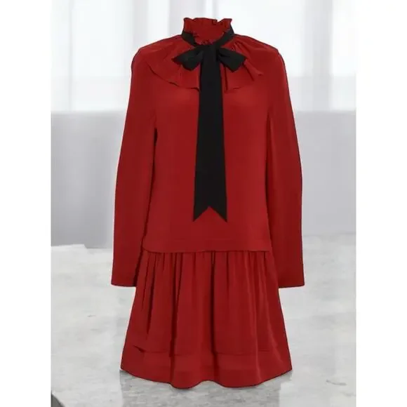 Coach 1941 Tie Neck Ruffle Dress Style #88986 Size 6