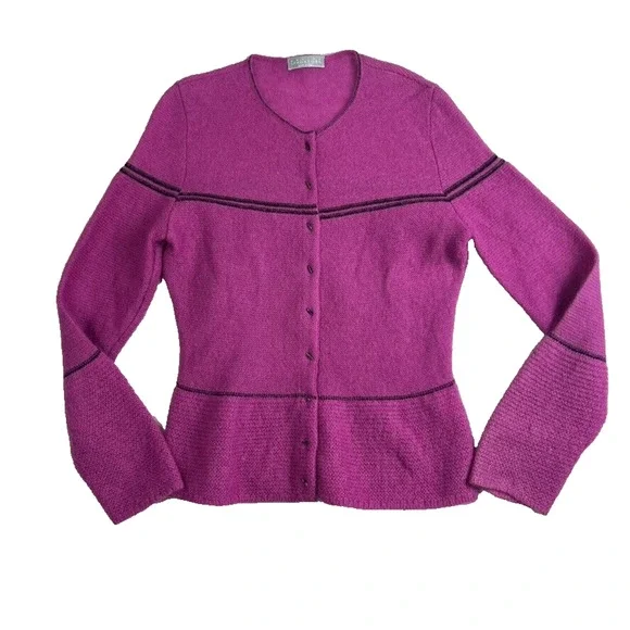 Marina Spadafora Cardigan Sweater Women Small Medium Pink Wool and Mohair Blend