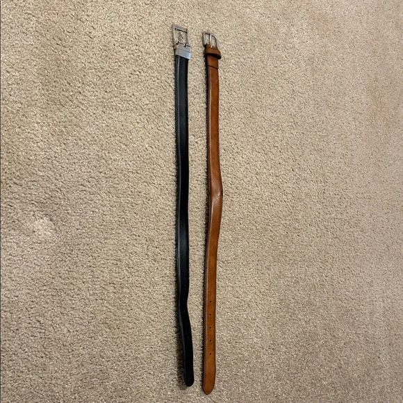 Boy’s Leather Dress Belts - Black and Brown