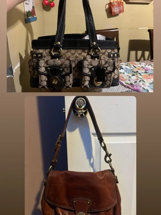 Coach Brown Signature Canvas and Leather Tote - Coach