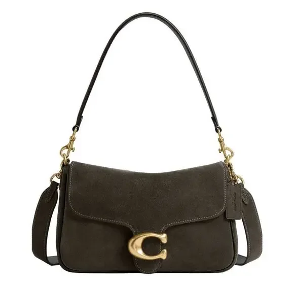 B16-006 Coach Soft Suede Tabby Shoulder Bag In Olive Brass NWT