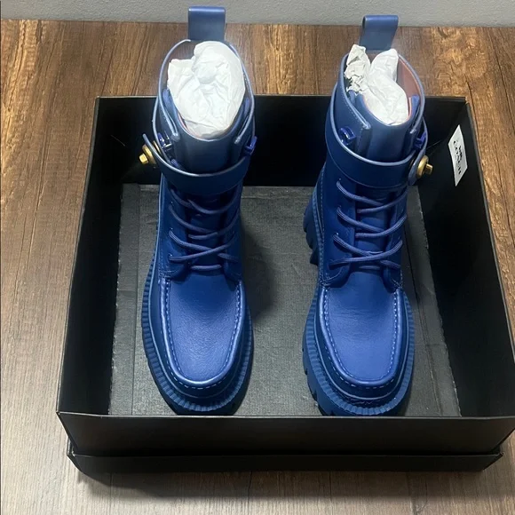 Men's Blue‎ Leather Boots
