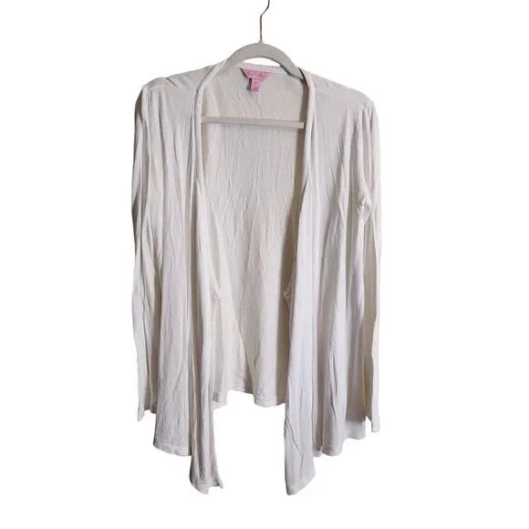 Lilly Pulitzer Wrena Cardigan Sweater White Viscose Size S