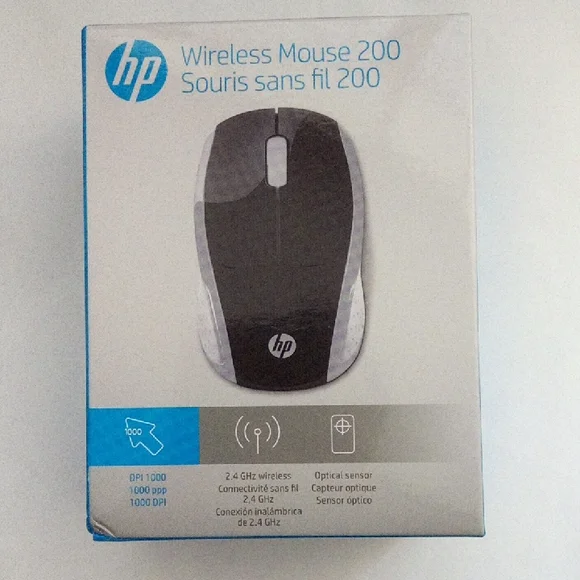 HP Wireless Mouse 200 - Black and Silver Mice New In Sealed Box