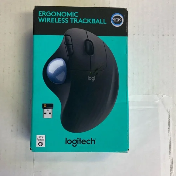 Ergonomic wireless trackball mouse from Logitech Brand new