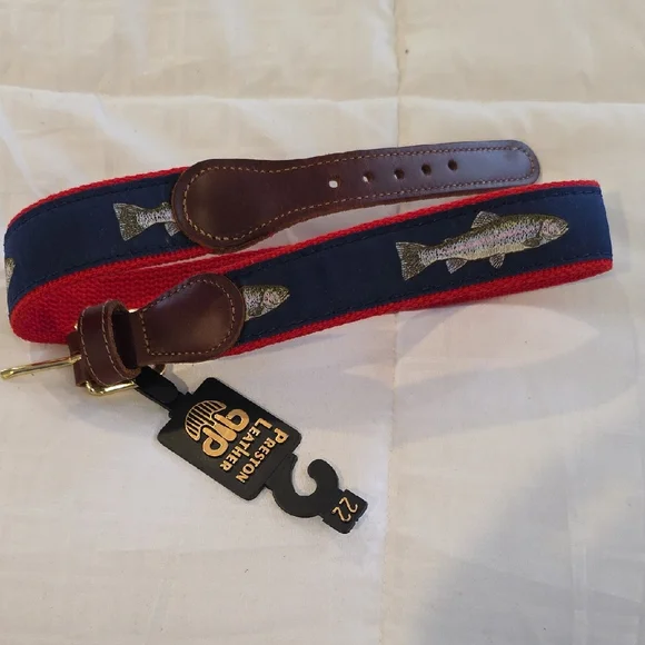Youth Red and Blue Fish Design Belt