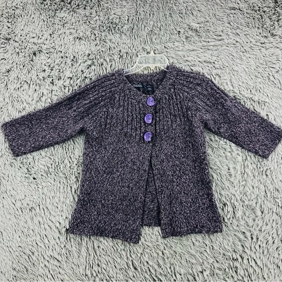 Wind River Sweater Cardigan Womens Small Chunky Cable knit Purple 3 Button Soft