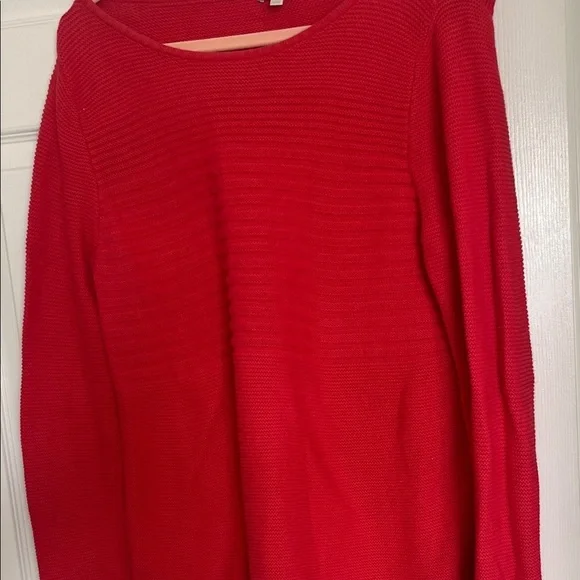 Talbots Vibrant Pinkish Red Crew Neck Sweater