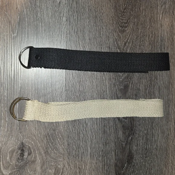 Canvas Belt Bundle, Black and Cream Belt Bundle
