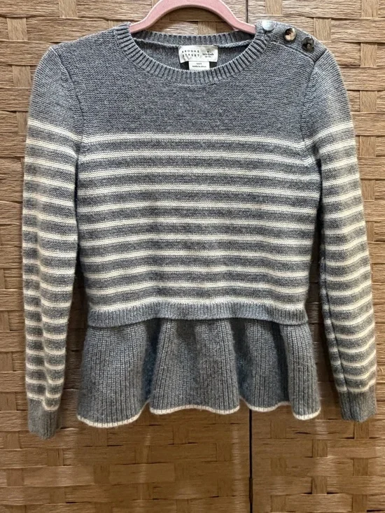 Kate Spade Broome Street stripe Peplum Sweater size Small EUC