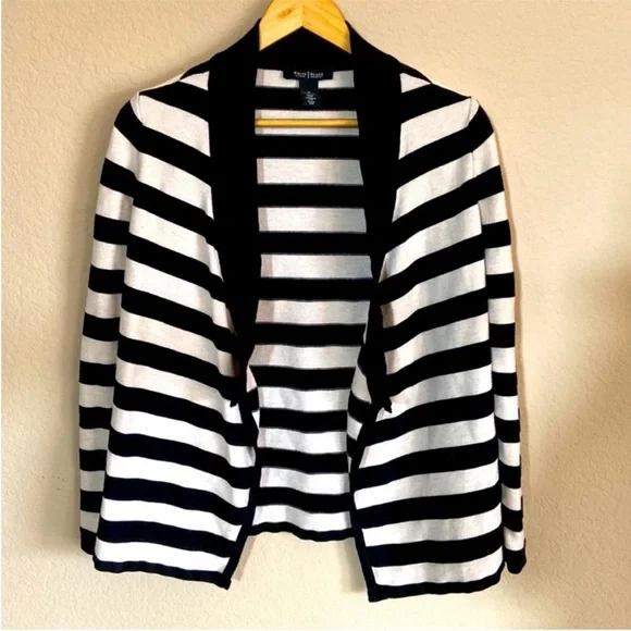 WHBM Open Front Striped Cardigan.