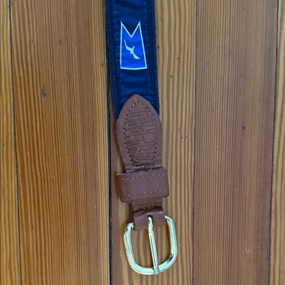 Brown and Blue Leather Belt