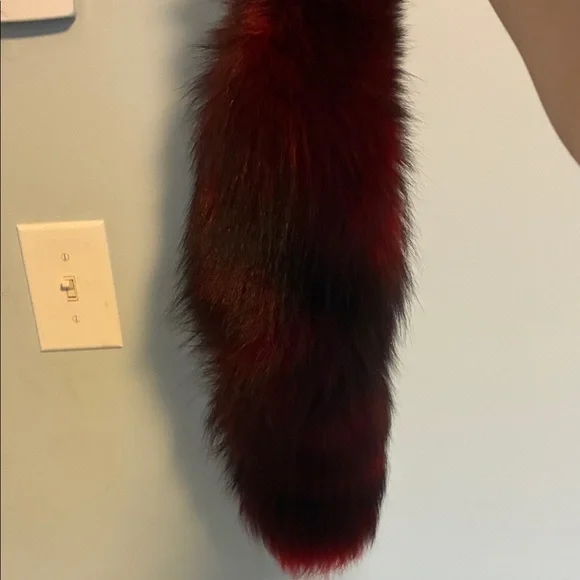 Red and Black Faux Fur Tail