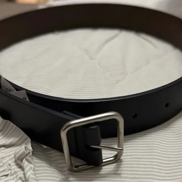 Kids Black Leather Belt
