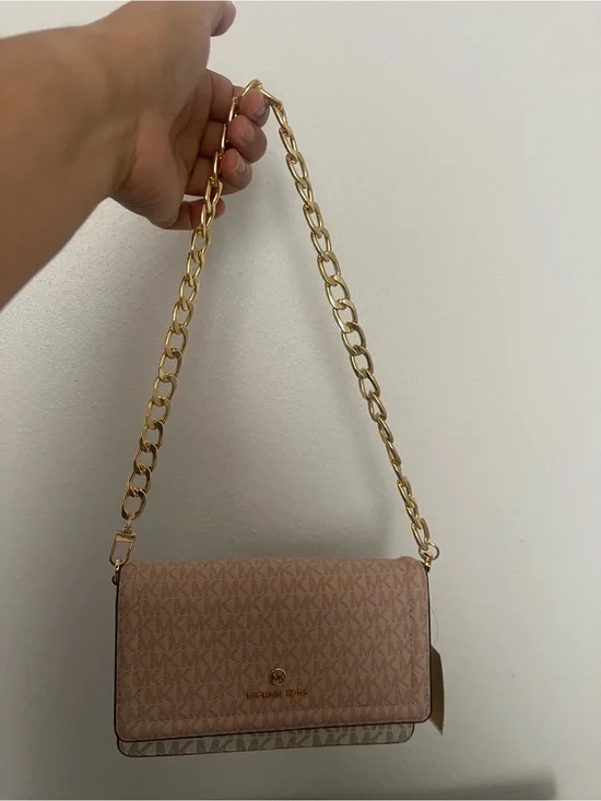 Michael Kors Blush Pink MK Logo Chain crossbody  Bag.   Chain is unbranded