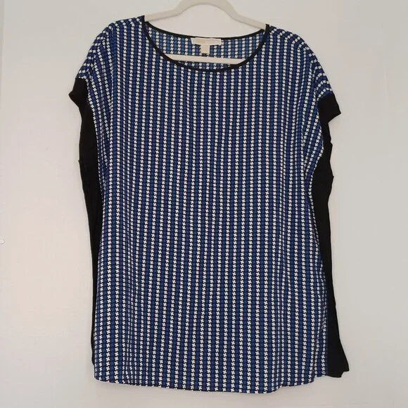 Women's‎ Michael Kors Lightweight Blue/Black/White Designer Top Size Large
