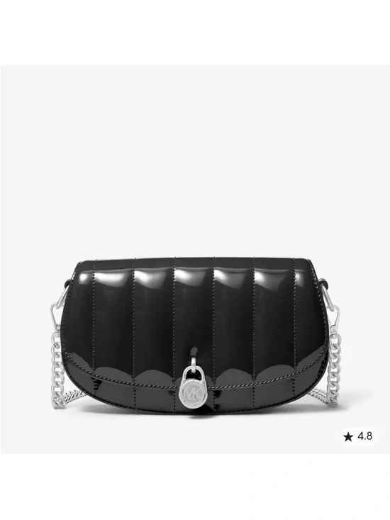 NWT Michael Kors Mila Small Convertible Crossbody in black patent leather
