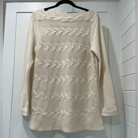 Dana Buchman Cream Cable Knit Sweater‎
