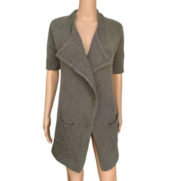 BODEN Open Front Wool Alpaca Cardigan Sweater Knit Short Sleeve Women size US 2