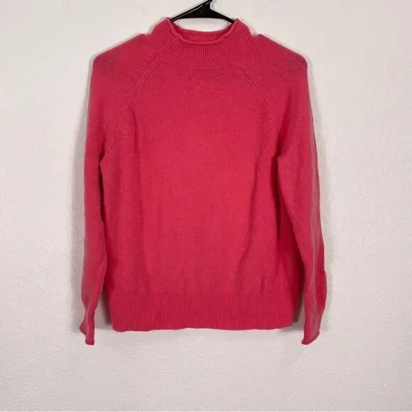 J. Crew Pink Wool and Alpaca Blend Mock‎ Neck Sweater