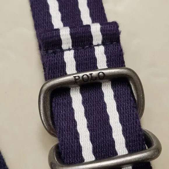 Polo Ralph Lauren Toddler Belt - Navy & White Strip - size 2 / 2T D-ring Preppy