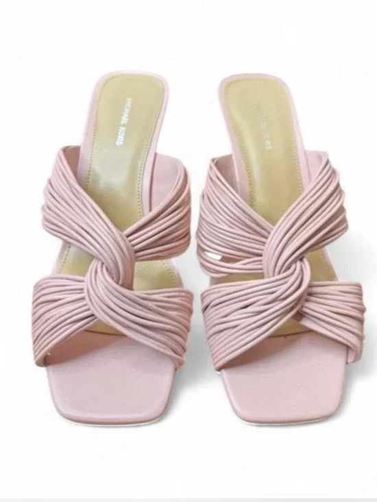 Michael Kors Alessia Mule Sandal shade Smokey Rose (pale pink), kitten heel, 7