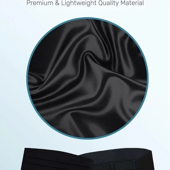 Elegant Black Satin Cummerbund