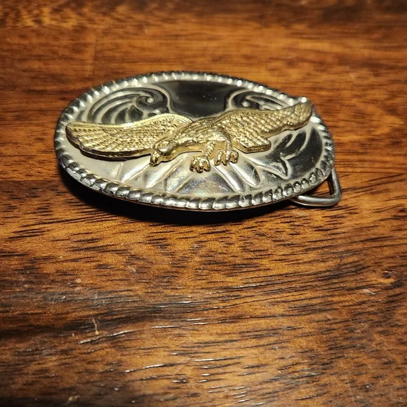 Gold and Silver Eagle Belt Buckle